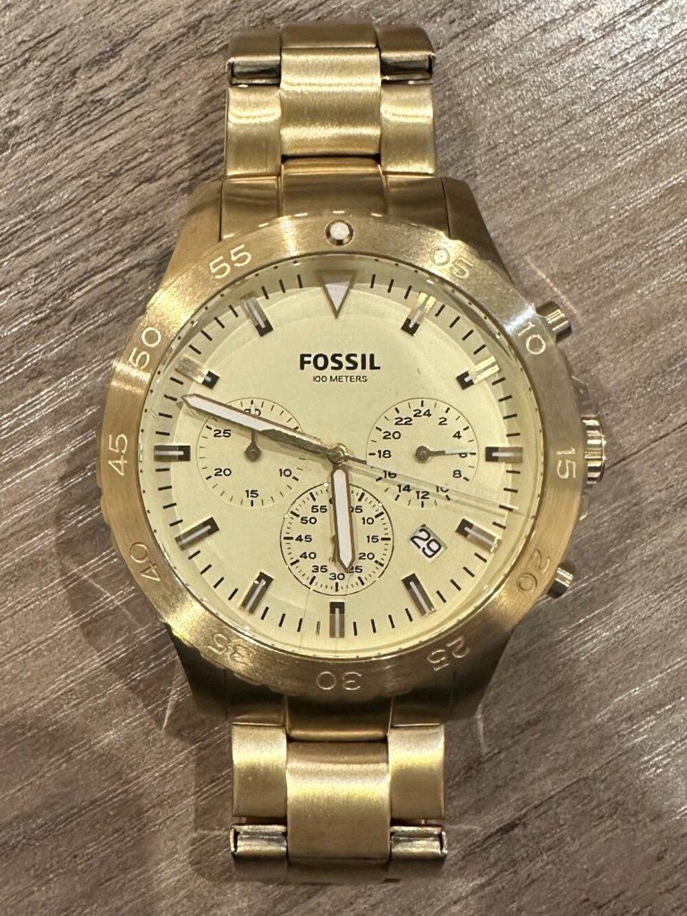 Gold Fossil Watch